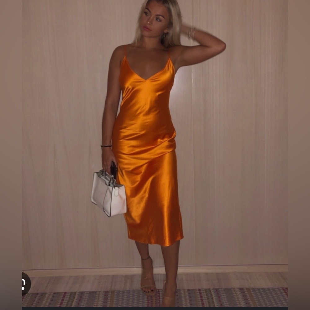 Zara Orange Slip Dress Gem